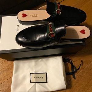 Gucci Leather Princetown Slippers